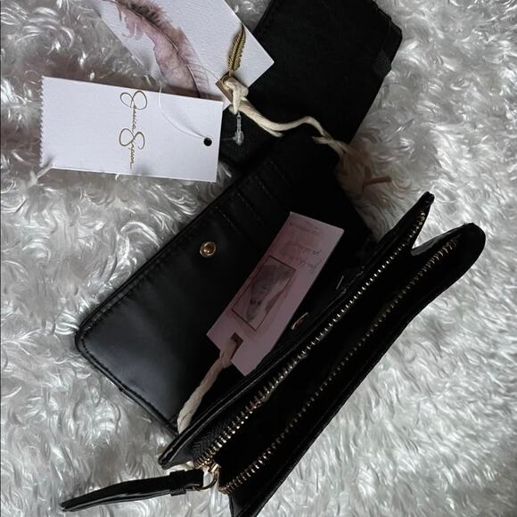 Brand New Jessica Simpson Black Medium Open Flap Zip Around Wallet + Card Case - Picture 6 of 6
